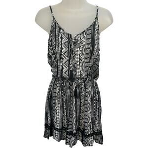 Tribal Summer Mini Dress Womens S Lightweight Shift Casual Boho Chic Beachy Y2K